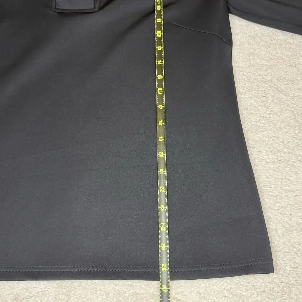 GRETCHEN SCOTT Jersey Ruffneck 3/4 Sleeve Top Black Ruffle Soft Stretch XXL/16 - Picture 9 of 12